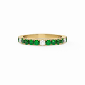 Emerald & Diamond Birthstone Band
