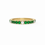 Emerald & Diamond Birthstone Band