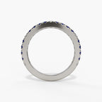Blue Sapphire & Diamond Birthstone Band