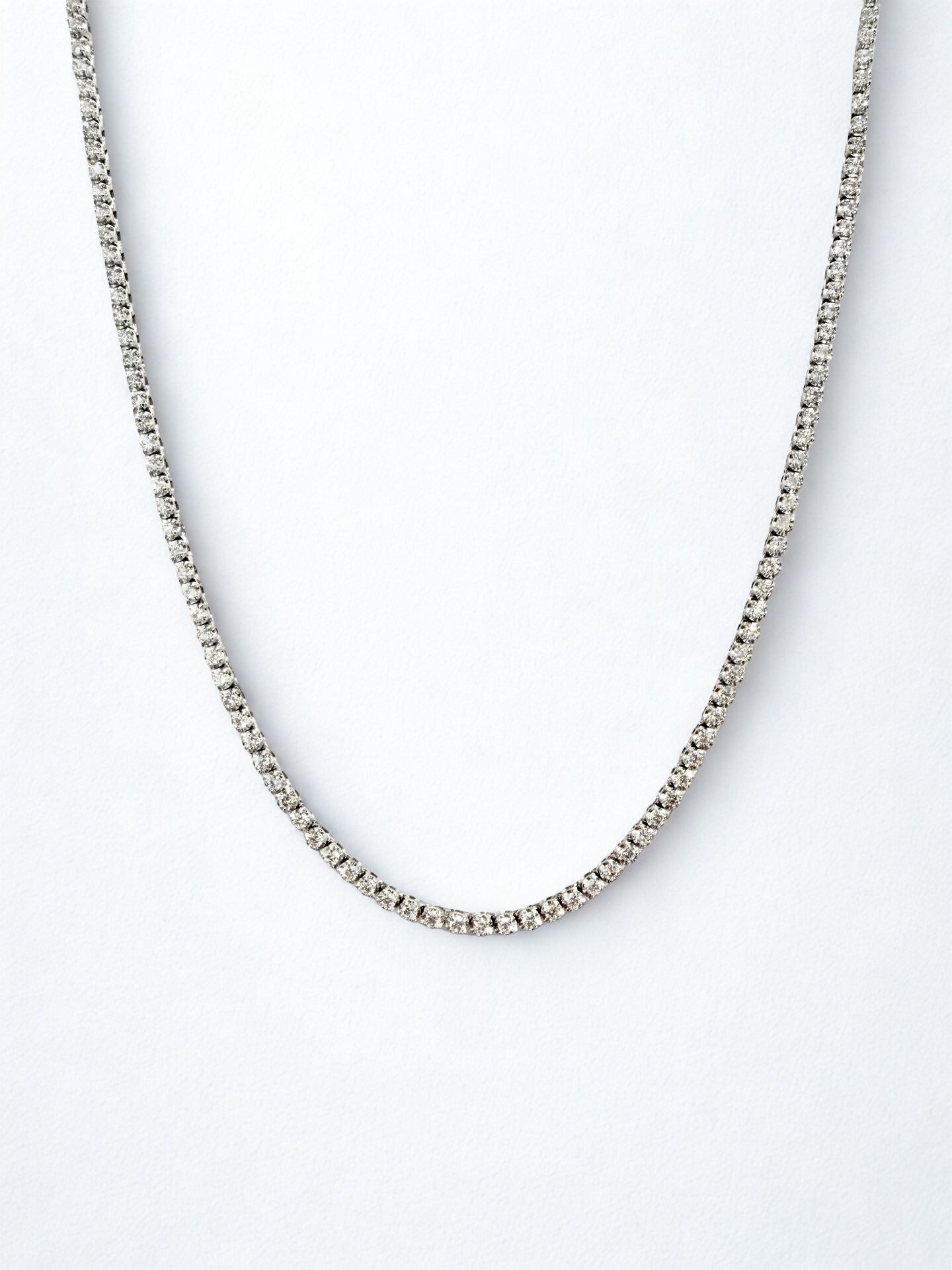 14KW Diamond Tennis Necklace 17''