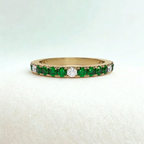 Emerald & Diamond Birthstone Band