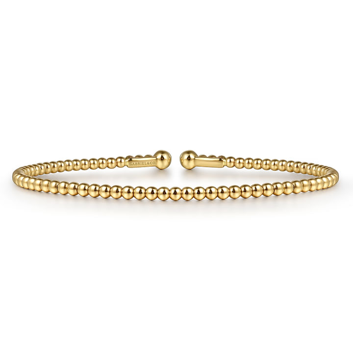 Pre-owned | Split 14K Yellow Gold Beaded Bujukan Bangle