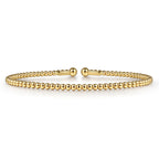 Pre-owned | Split 14K Yellow Gold Beaded Bujukan Bangle