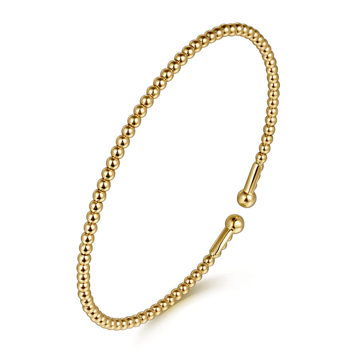 Pre-owned | Split 14K Yellow Gold Beaded Bujukan Bangle