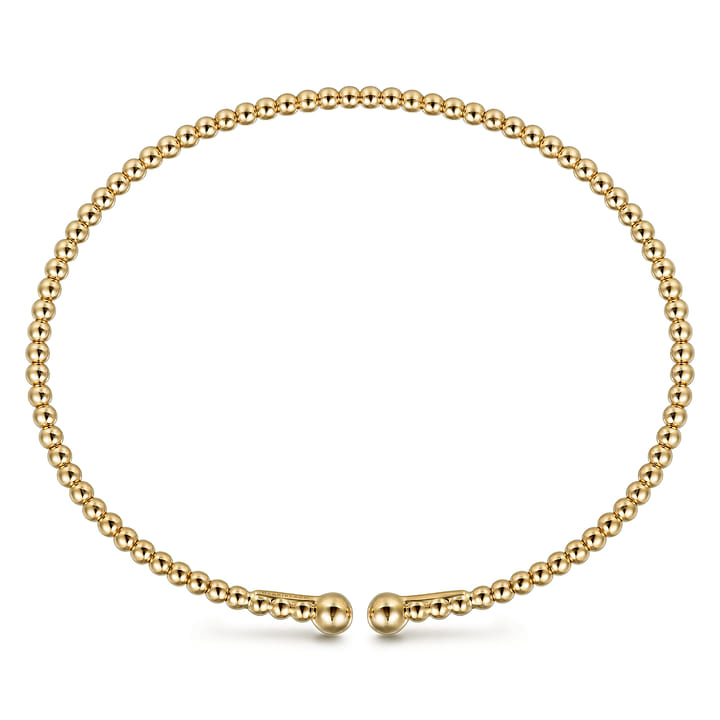 Pre-owned | Split 14K Yellow Gold Beaded Bujukan Bangle