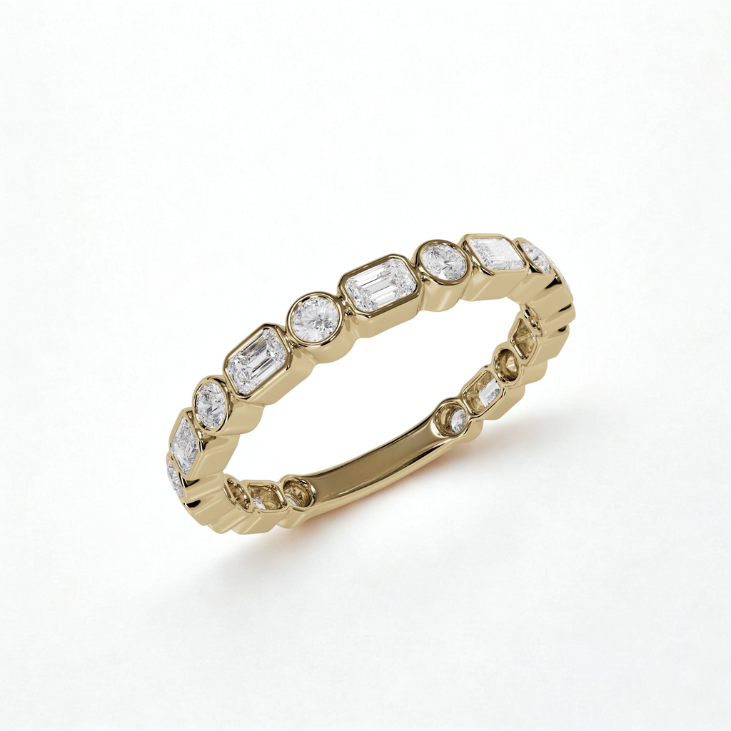 14KY Bezel Set Stackable Diamond Band 0.70 ct