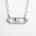 0.12 Carat Geometric Diamond Necklace in 14K White Gold
