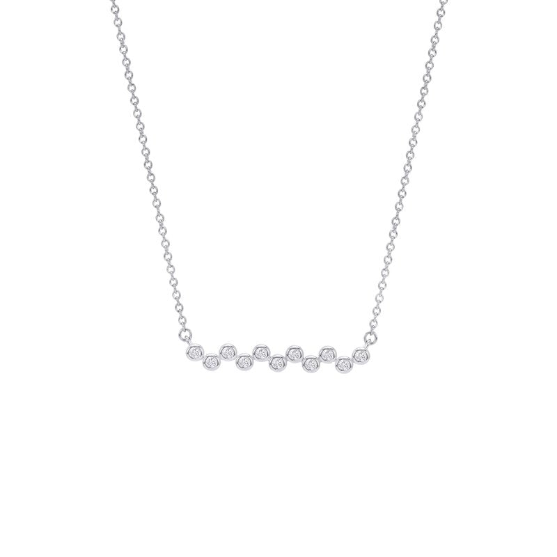 0.15 Carat Diamond Bezel Station Necklace in 14K White Gold