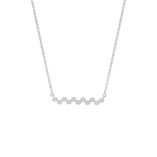 0.15 Carat Diamond Bezel Station Necklace in 14K White Gold