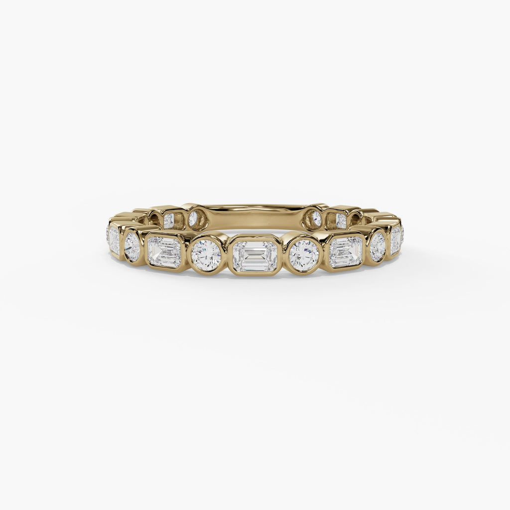 14KY Bezel Set Stackable Diamond Band 0.70 ct