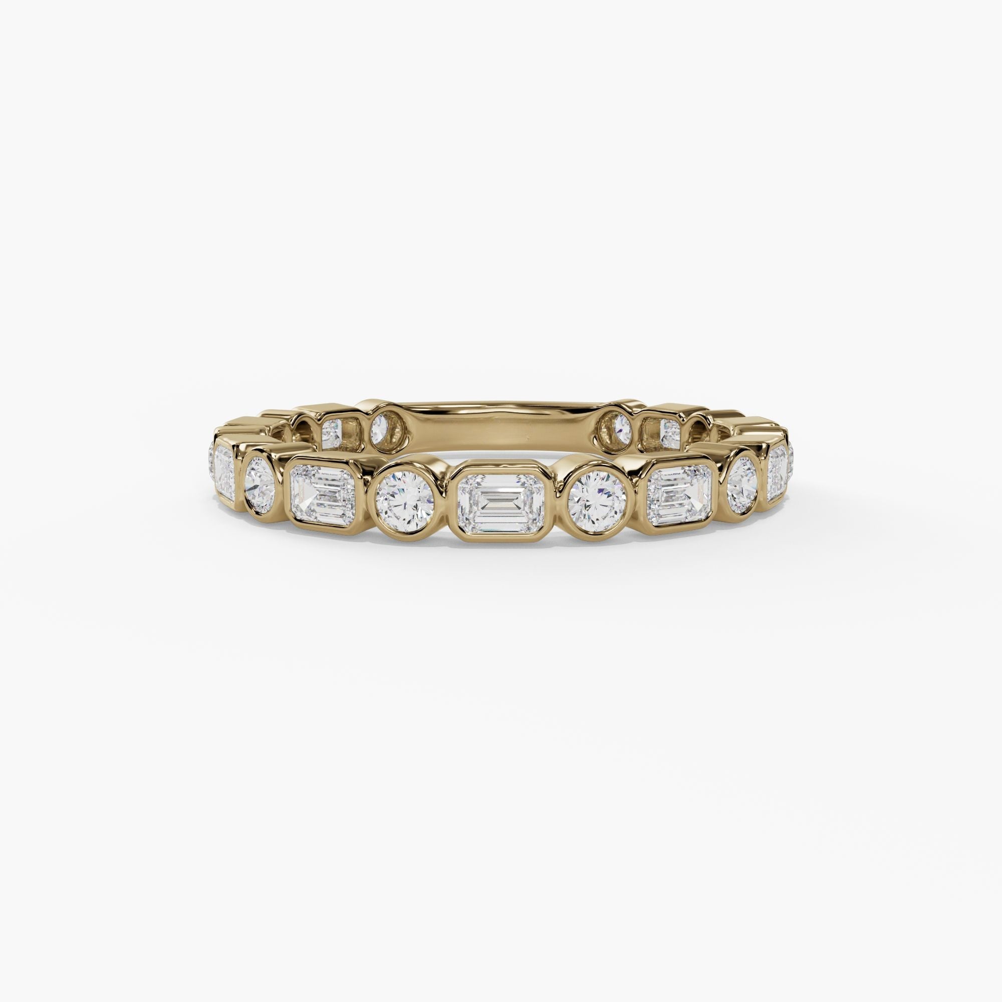 14KY Bezel Set Stackable Diamond Band 0.70 ct