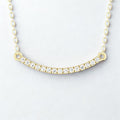 0.12 Carat Curved Diamond Bar Necklace in 14K Yellow Gold