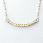 0.12 Carat Curved Diamond Bar Necklace in 14K Yellow Gold