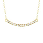 0.12 Carat Curved Diamond Bar Necklace in 14K Yellow Gold