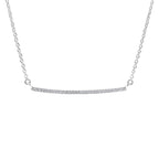 0.10 Carat Diamond Bar Necklace in 14K White Gold