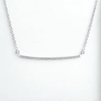 0.10 Carat Diamond Bar Necklace in 14K White Gold