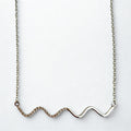 0.10 Carat Diamond Wave Necklace in 14K White Gold