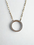 Eternity Pendant with Paperclip Chain