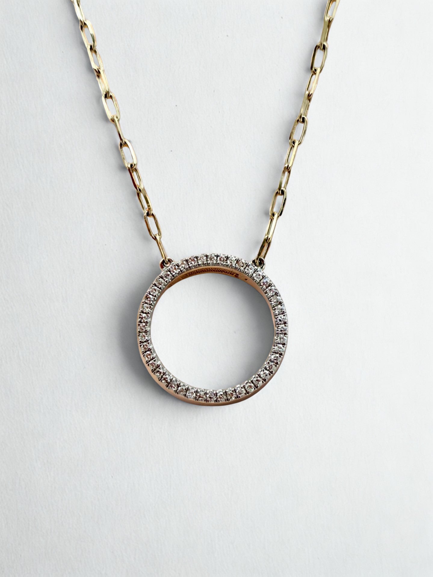 Eternity Pendant with Paperclip Chain
